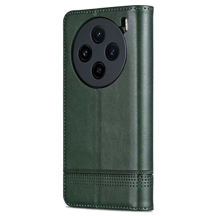 AZNS For vivo X100s 5G Case Magnetic Auto Closing PU Leather Phone Wallet Cover - Green