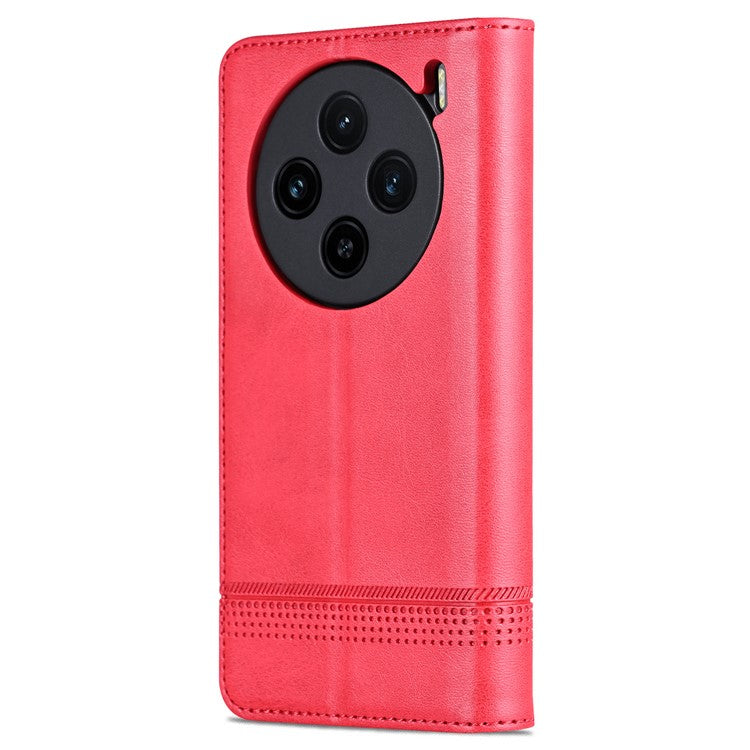 AZNS For vivo X100s 5G Case Magnetic Auto Closing PU Leather Phone Wallet Cover - Red