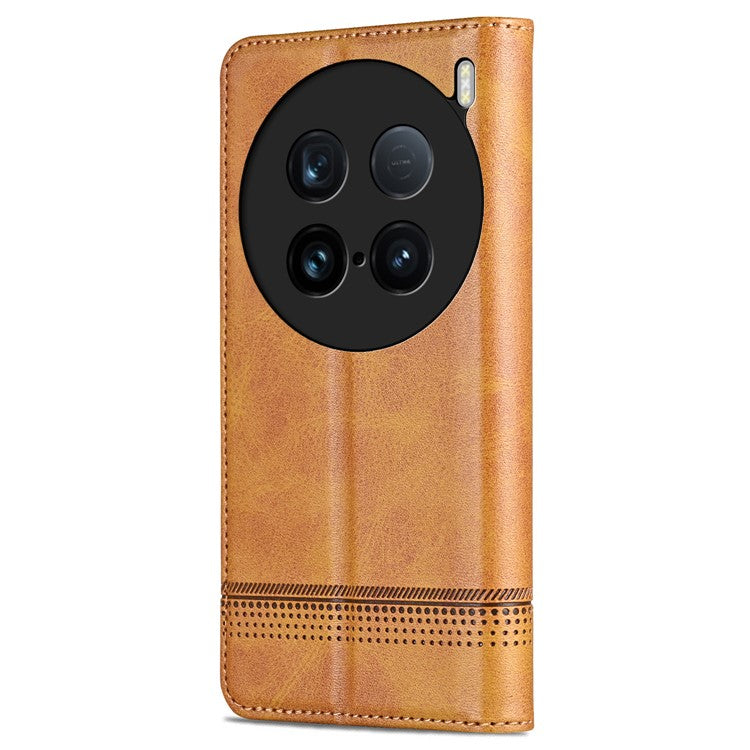 AZNS For vivo X100 Ultra 5G Case Magnetic Adsorption Leather Phone Cover Flip Wallet - Brown