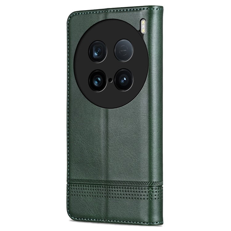 AZNS For vivo X100 Ultra 5G Case Magnetic Adsorption Leather Phone Cover Flip Wallet - Green