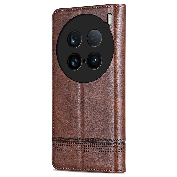 AZNS For vivo X100 Ultra 5G Case Magnetic Adsorption Leather Phone Cover Flip Wallet - Coffee