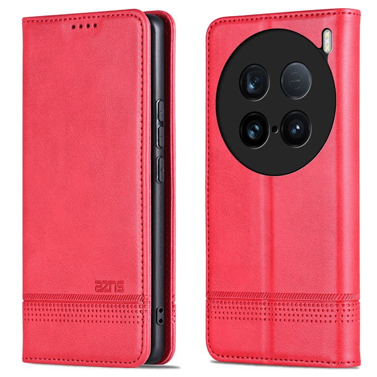 AZNS For vivo X100 Ultra 5G Case Magnetic Adsorption Leather Phone Cover Flip Wallet - Red