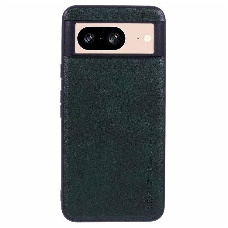 X-LEVEL Bojue-3 Series For Google Pixel 8 Protective Case PU Leather + PC + TPU Hybrid Phone Cover - Midnight Green