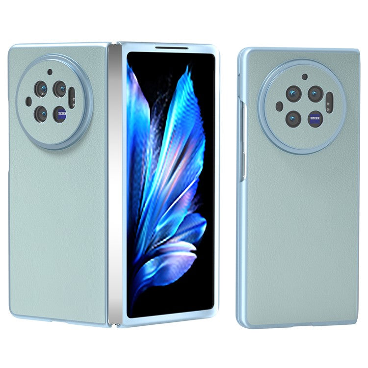 For vivo X Fold3 Case PU Leather Coated Hard PC Folding Phone Cover - Baby Blue