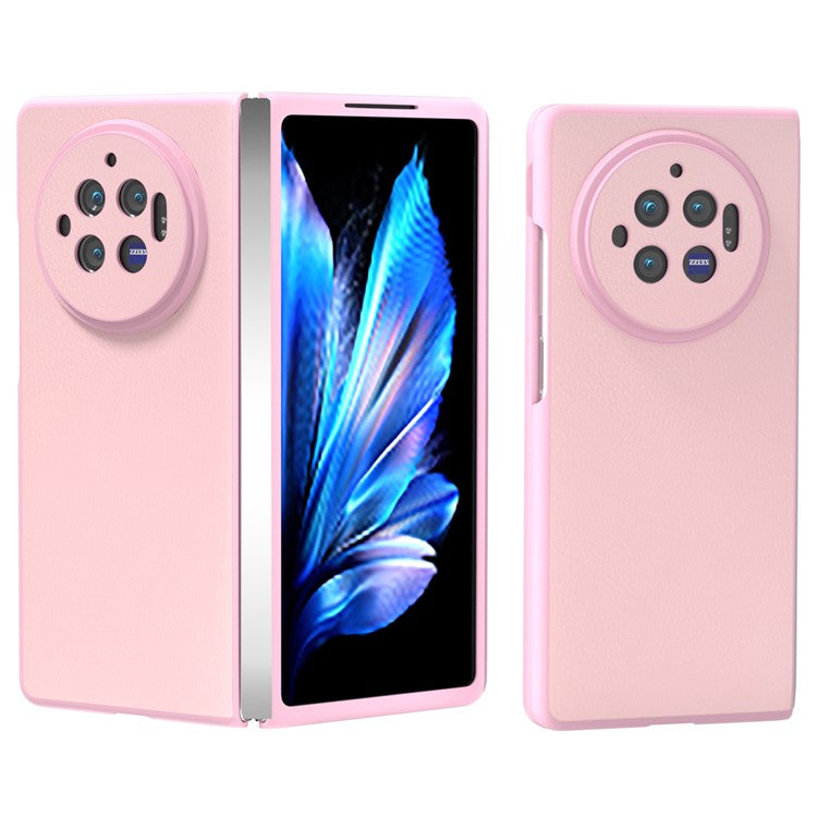 For vivo X Fold3 Case PU Leather Coated Hard PC Folding Phone Cover - Pink