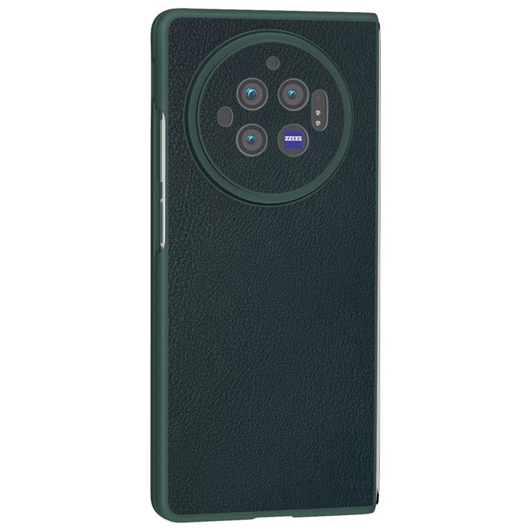 For vivo X Fold3 Case PU Leather Coated Hard PC Folding Phone Cover - Dark Green