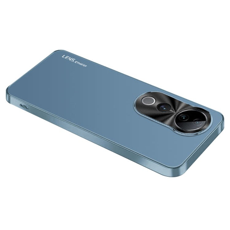 For vivo S19 Pro 5G Case Acrylic+TPU+Metal Anti-Scratch Phone Cover with Electroplating Frame - Navy Blue