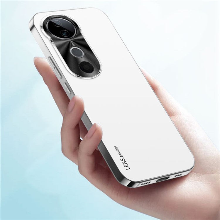 For vivo S19 5G Case Anti-drop Acrylic+TPU+Metal Phone Cover with Electroplating Frame - White