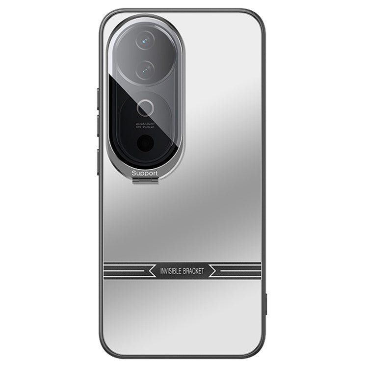 For vivo S19 5G Case PC+TPU Matte Anti-drop Phone Cover with Lens Lid Kickstand - Silver