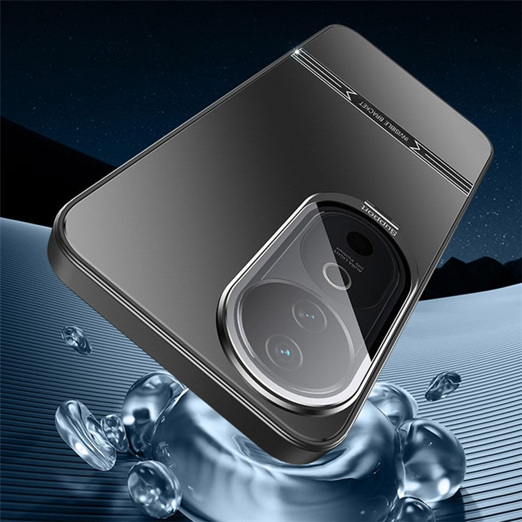 For vivo S19 5G Case PC+TPU Matte Anti-drop Phone Cover with Lens Lid Kickstand - Silver