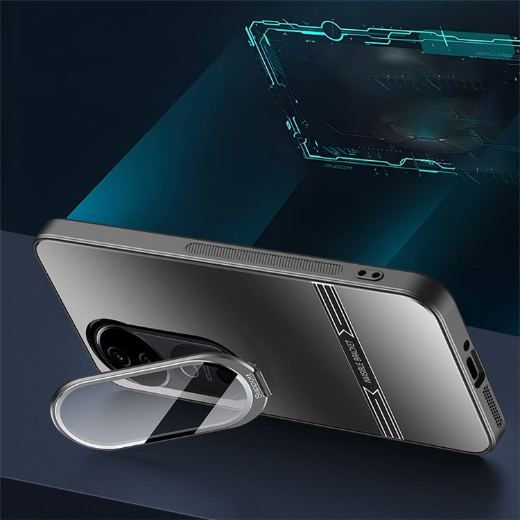 For vivo S19 5G Case PC+TPU Matte Anti-drop Phone Cover with Lens Lid Kickstand - Silver