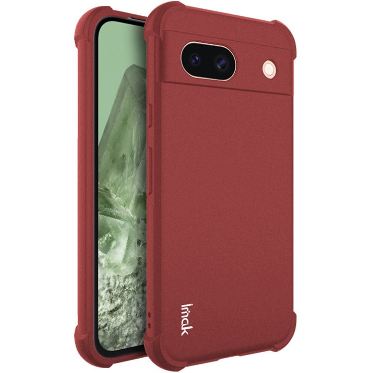 IMAK For Google Pixel 8a Case Reinforced Corners Matte TPU Phone Cover - Red