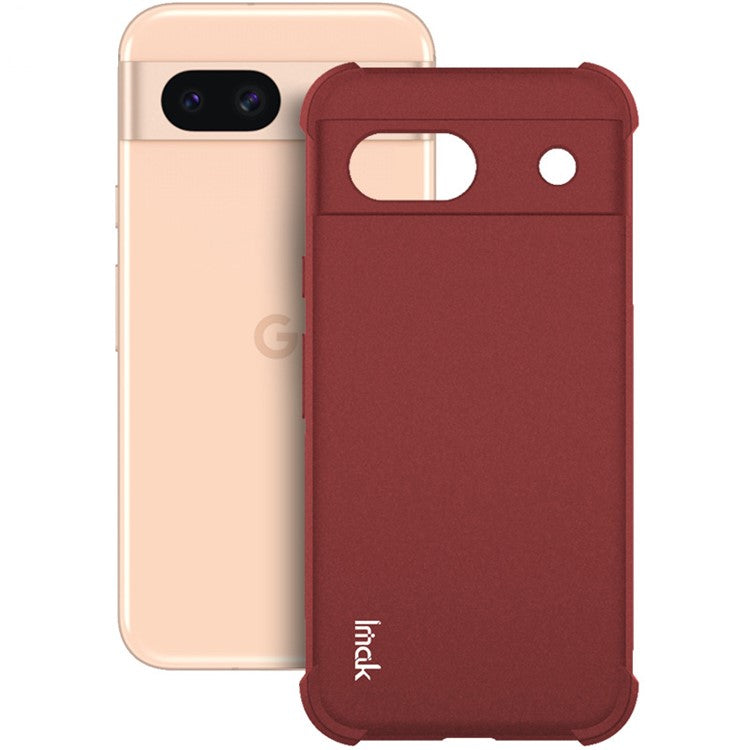 IMAK For Google Pixel 8a Case Reinforced Corners Matte TPU Phone Cover - Red