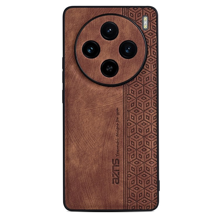 AZNS For vivo X100s 5G Case Leather+TPU Shockproof Anti-Slip Phone Cover - Brown