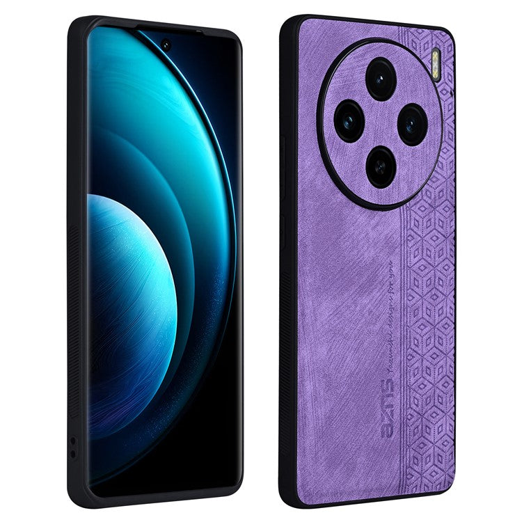 AZNS For vivo X100s 5G Case Leather+TPU Shockproof Anti-Slip Phone Cover - Purple