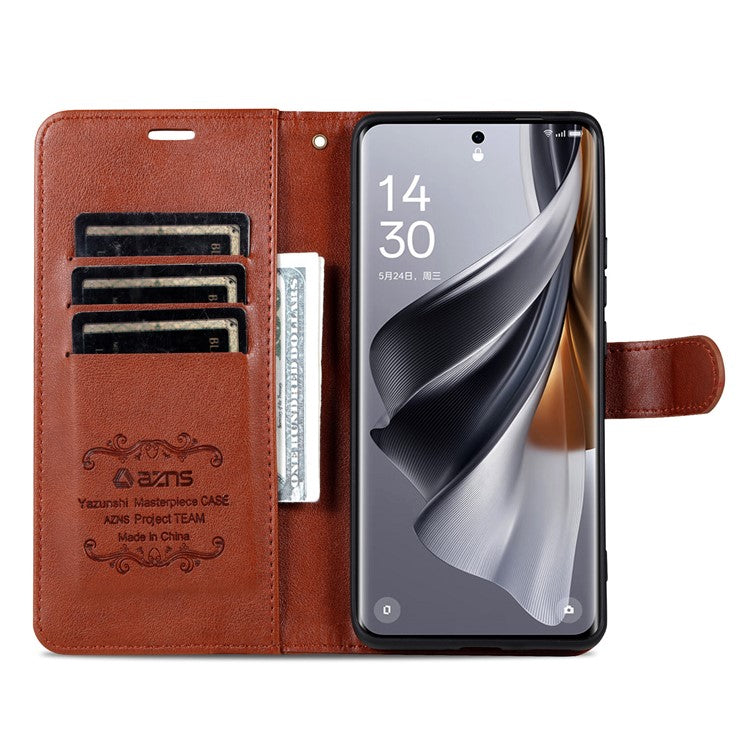 AZNS For vivo S19 5G Case Wallet PU Leather Phone Cover Full Protection -  Brown