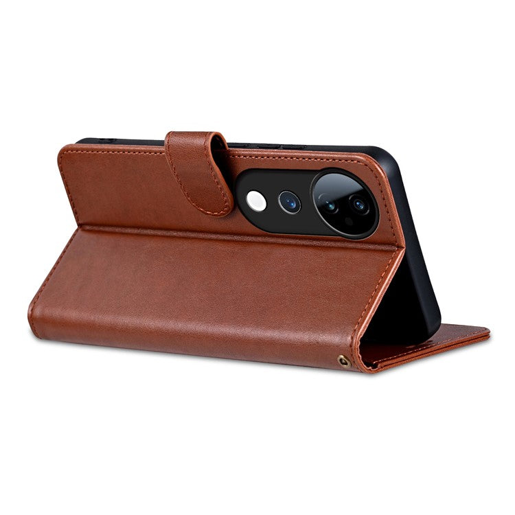 AZNS For vivo S19 5G Case Wallet PU Leather Phone Cover Full Protection -  Brown