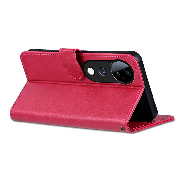 AZNS For vivo S19 5G Case Wallet PU Leather Phone Cover Full Protection -  Red