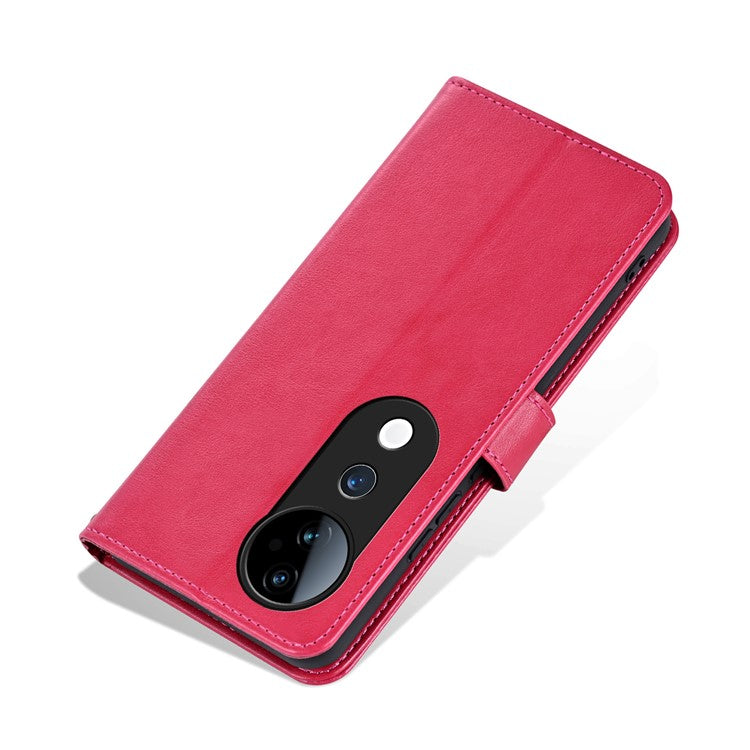 AZNS For vivo S19 5G Case Wallet PU Leather Phone Cover Full Protection -  Red