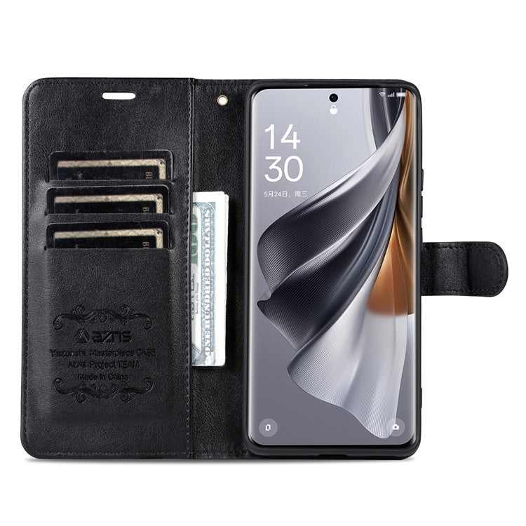 AZNS For vivo S19 Pro 5G Wallet Case Folding Stand PU Leather Phone Cover - Black