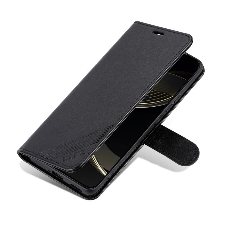 AZNS For vivo S19 Pro 5G Wallet Case Folding Stand PU Leather Phone Cover - Black