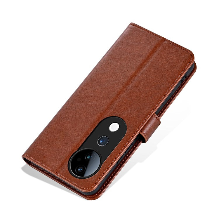 AZNS For vivo S19 Pro 5G Wallet Case Folding Stand PU Leather Phone Cover - Brown