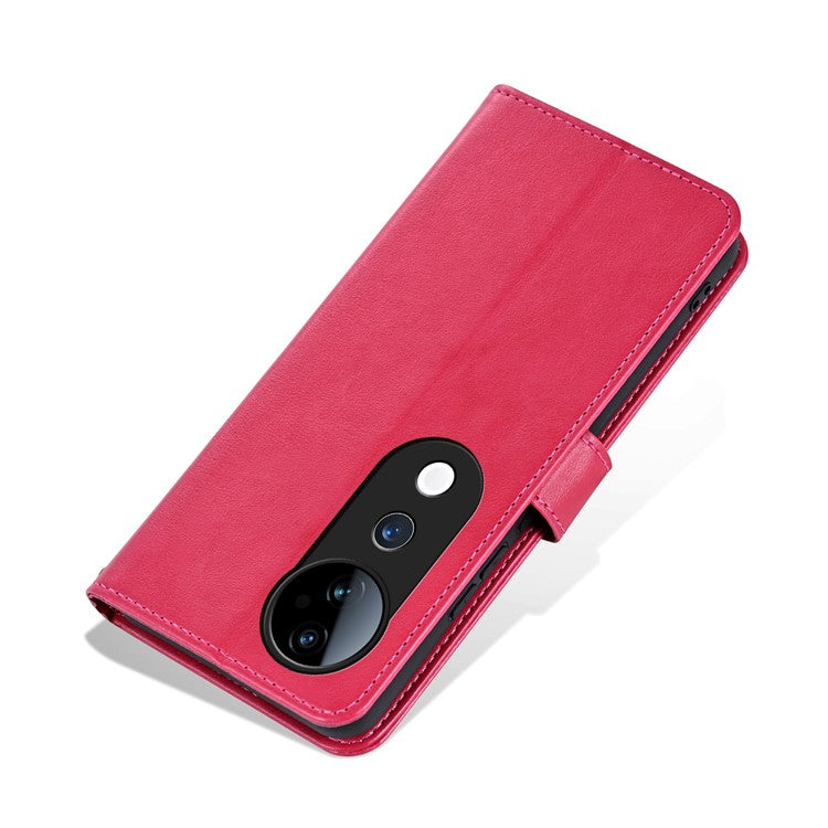 AZNS For vivo S19 Pro 5G Wallet Case Folding Stand PU Leather Phone Cover - Red