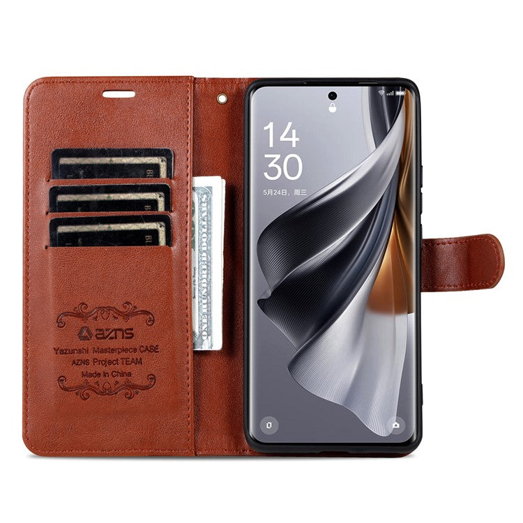 AZNS For vivo X100 Ultra 5G Protective Case Stand PU Leather Wallet Phone Cover - Brown