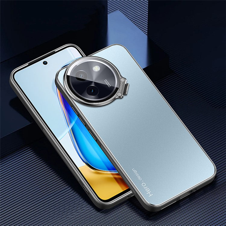 For vivo Y200i 5G Cell Phone Case Works with Magnetic Car Mount Hidden Kickstand Back Cover - Blue