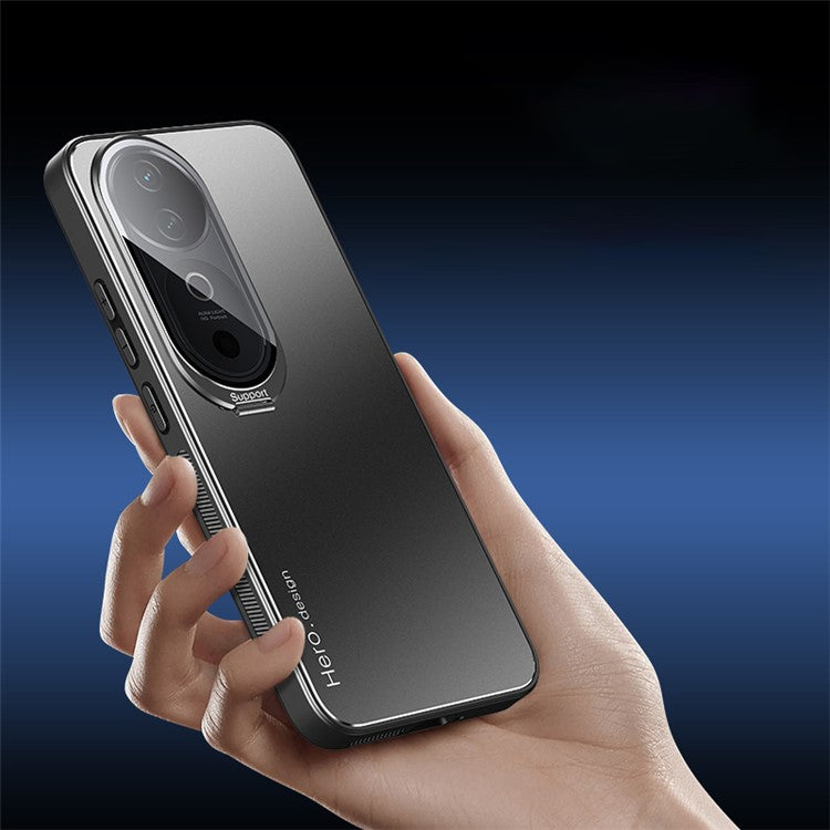 For vivo S19 5G Cell Phone Case Lens Film Kickstand Anti-drop Cover Support Magnetic Car Mount - Silver