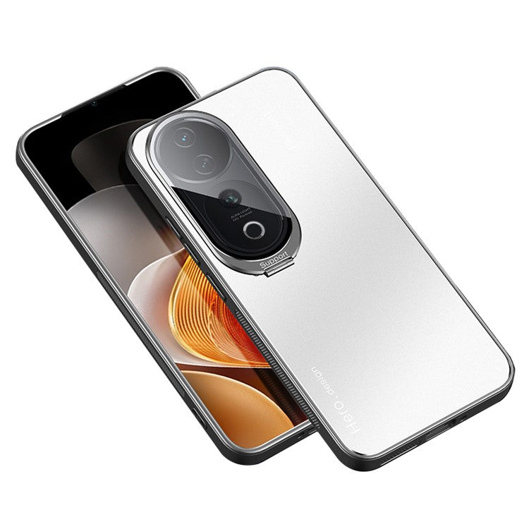 For vivo S19 Pro 5G TPU+PC+Metal Phone Case Hidden Kickstand Phone Cover Works for Magnetic Car Mount - Silver