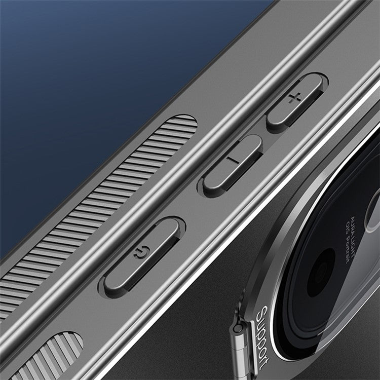 For vivo S19 Pro 5G TPU+PC+Metal Phone Case Hidden Kickstand Phone Cover Works for Magnetic Car Mount - Silver