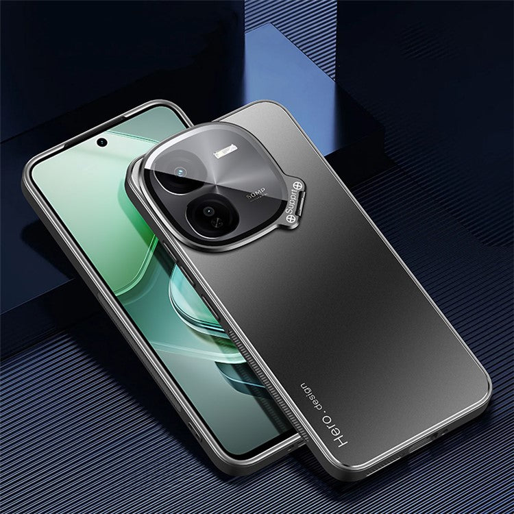 For vivo iQOO Z9x 5G Case Lens Film Hidden Kickstand Phone Cover Works with Magnetic Car Mount - Black