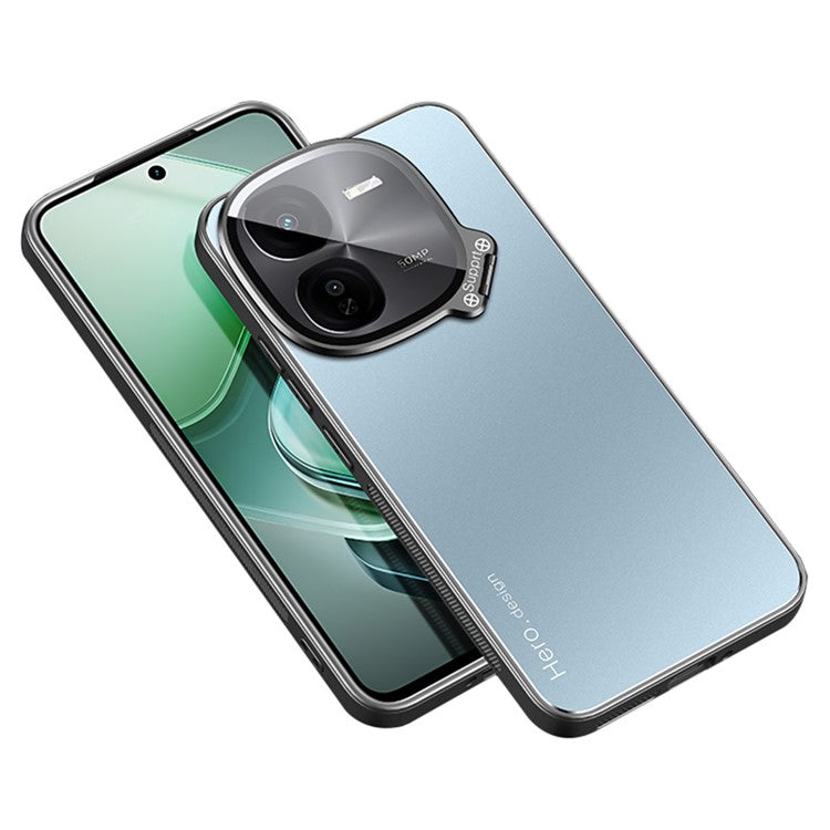 For vivo iQOO Z9x 5G Case Lens Film Hidden Kickstand Phone Cover Works with Magnetic Car Mount - Blue