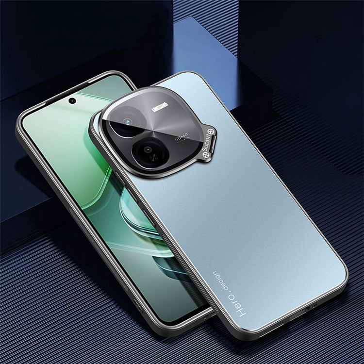 For vivo iQOO Z9x 5G Case Lens Film Hidden Kickstand Phone Cover Works with Magnetic Car Mount - Blue