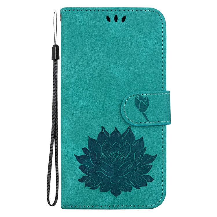 For Google Pixel 8 Pro Case Lotus Pattern PU Leather Phone Cover with Wallet Stand - Green