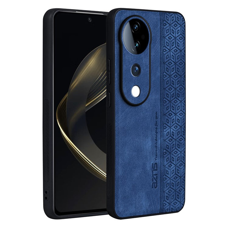 AZNS For vivo S19 Pro 5G Case Leather+TPU Phone Cover Imprinted Pattern - Blue