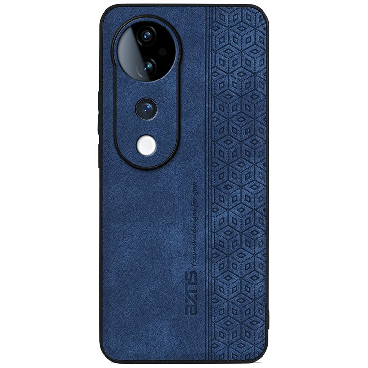 AZNS For vivo S19 Pro 5G Case Leather+TPU Phone Cover Imprinted Pattern - Blue