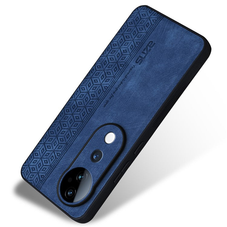 AZNS For vivo S19 Pro 5G Case Leather+TPU Phone Cover Imprinted Pattern - Blue