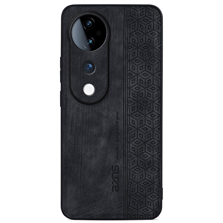 AZNS For vivo S19 Pro 5G Case Leather+TPU Phone Cover Imprinted Pattern - Black