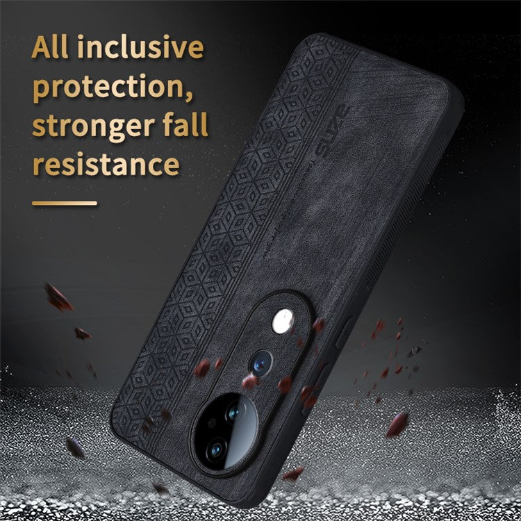 AZNS For vivo S19 Pro 5G Case Leather+TPU Phone Cover Imprinted Pattern - Black