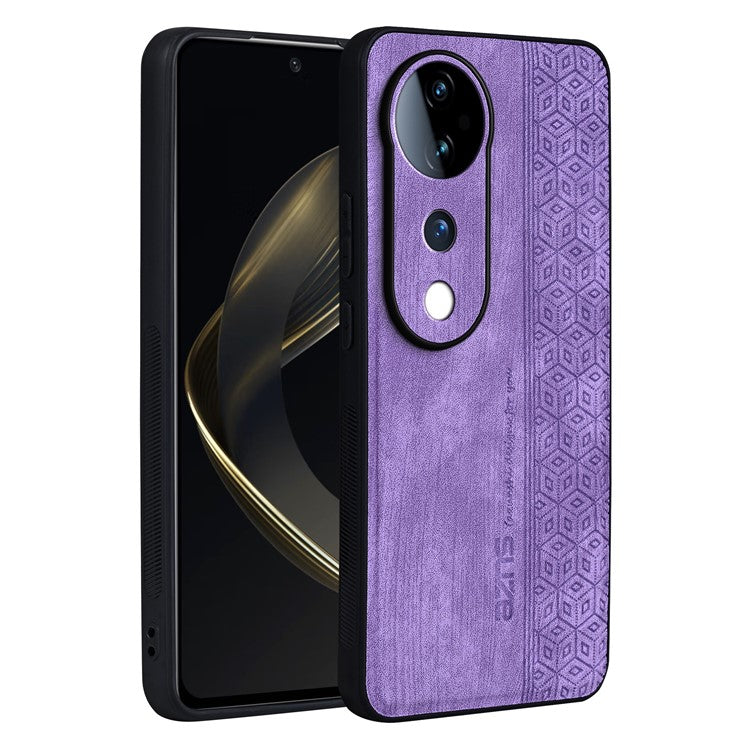 AZNS For vivo S19 Pro 5G Case Leather+TPU Phone Cover Imprinted Pattern - Purple