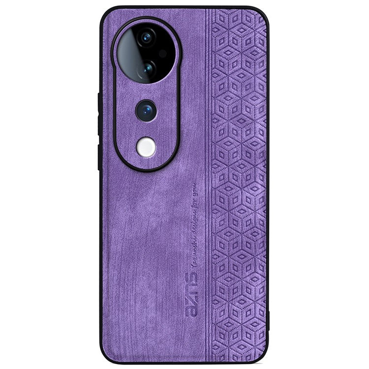 AZNS For vivo S19 Pro 5G Case Leather+TPU Phone Cover Imprinted Pattern - Purple