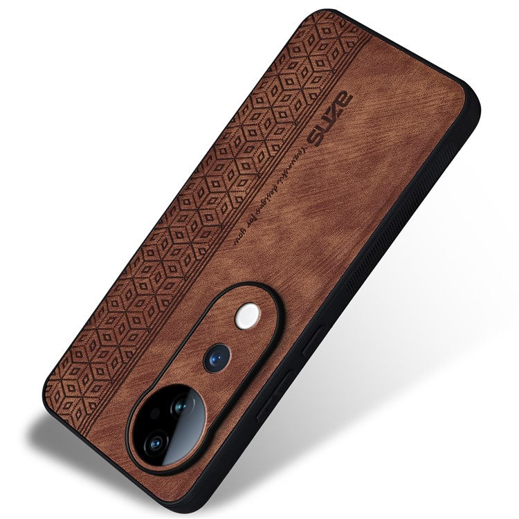 AZNS For vivo S19 5G Case Leather+TPU Phone Cover Dual Layer Shockproof Drop Protection - Brown