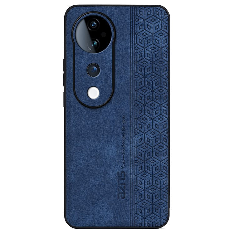 AZNS For vivo S19 5G Case Leather+TPU Phone Cover Dual Layer Shockproof Drop Protection - Blue