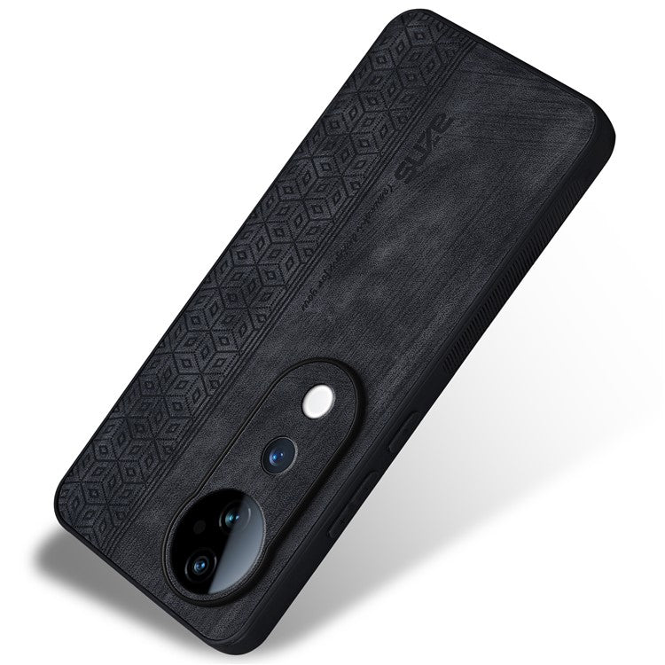 AZNS For vivo S19 5G Case Leather+TPU Phone Cover Dual Layer Shockproof Drop Protection - Black