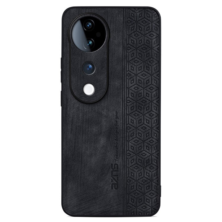 AZNS For vivo S19 5G Case Leather+TPU Phone Cover Dual Layer Shockproof Drop Protection - Black