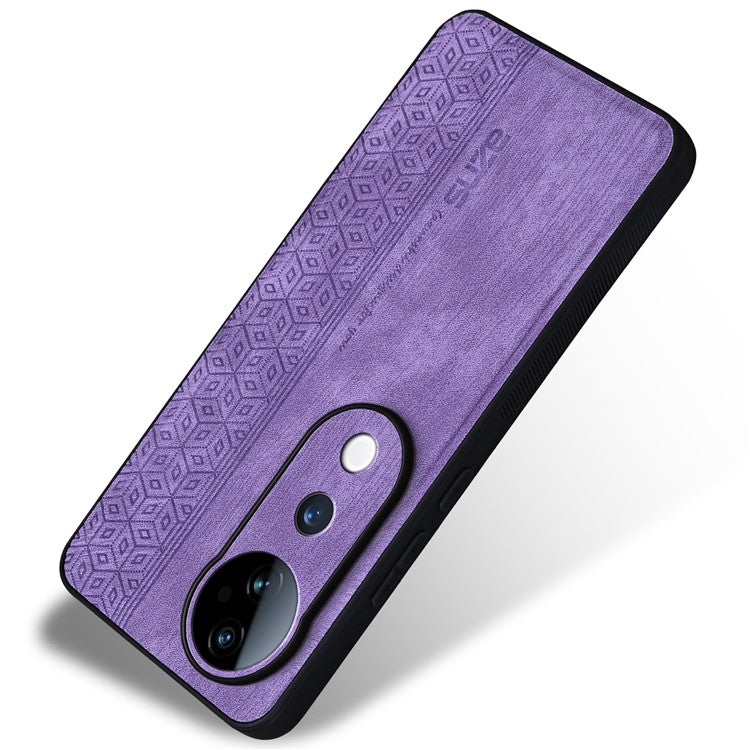 AZNS For vivo S19 5G Case Leather+TPU Phone Cover Dual Layer Shockproof Drop Protection - Purple