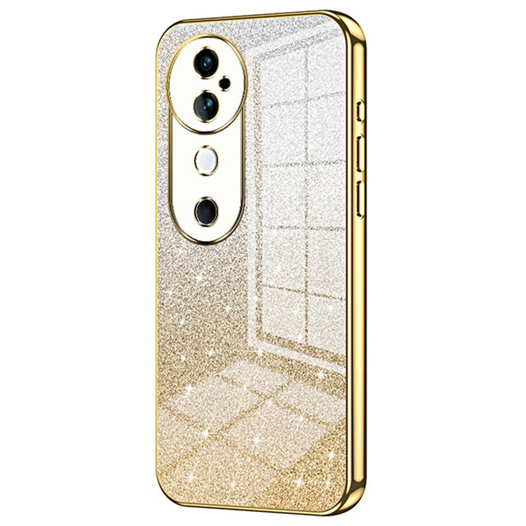 For vivo S19 5G Case Bling Gradient Glitter Soft TPU Phone Cover - Gold