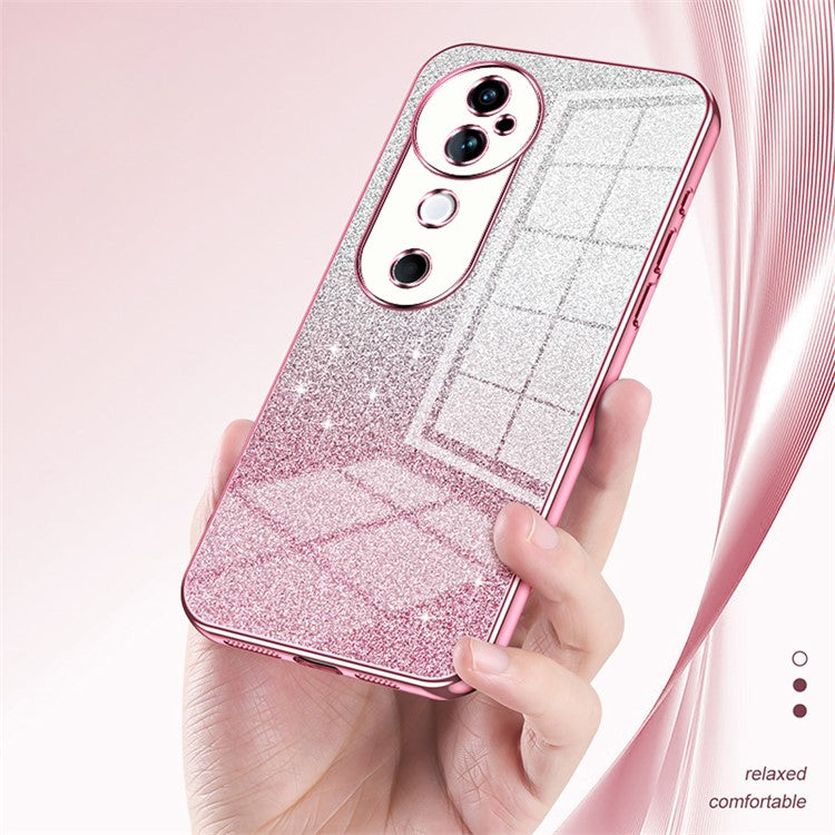 For vivo S19 5G Case Bling Gradient Glitter Soft TPU Phone Cover - Silver